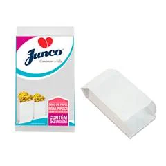 Saco Papel Pipoca Branco Nº 3 Junco 50 unidades - 7,5x13,5cm
